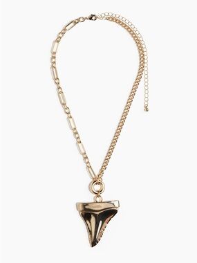 H&M Gold Shark Tooth Pendant Necklace
